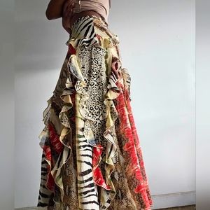 Vintage Animal print midi skirt